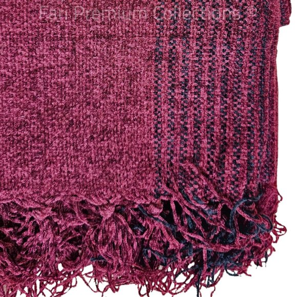 Soft Warm Wool Shawl Border Design Washable Pakistani Kashmiri Wrap Scarf Unisex - Picture 8 of 16